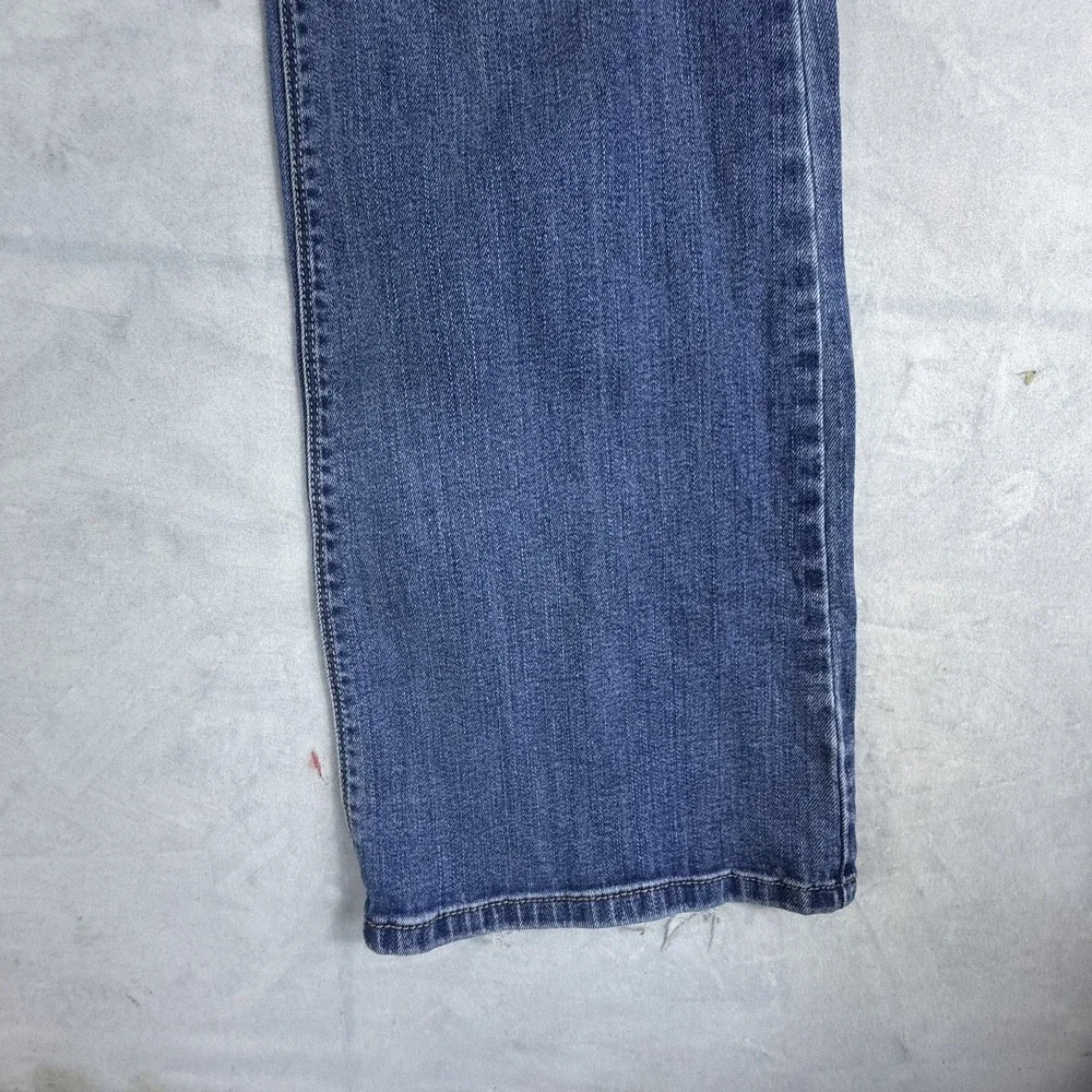 White House Black Market Womens Blanc Bootleg Jeans Blue Denim Embroidered 10R